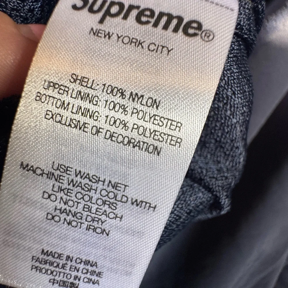 Supreme  spell out embroidered Dark Blue Logo Track Pants